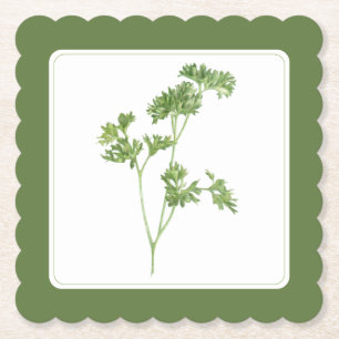 Posavasos De Papel Refrigeración cuadrada (texto-texto) FRESH PARSLEY