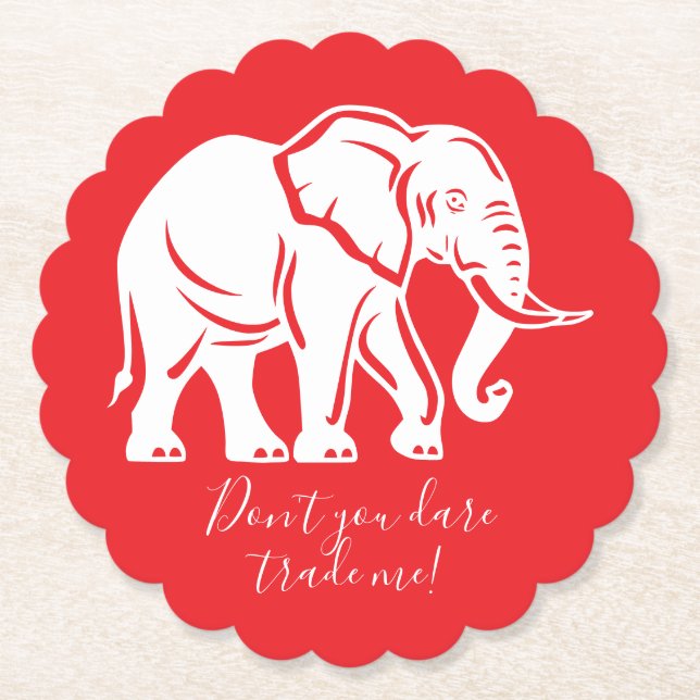 Posavasos De Papel Regalo de broma de elefante blanco (Anverso)