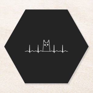 Posavasos De Papel regalo de corazón para niños de gato negro