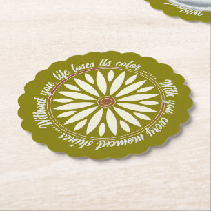 POSAVASOS DE PAPEL REGALO FLOR MODERNO DE MAMÁ PAPÁ HERMANA HIJO JEFE