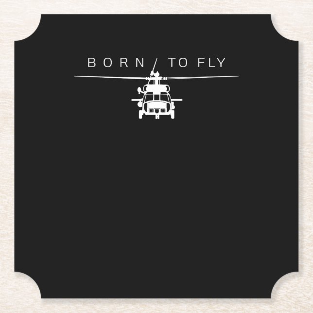 Posavasos De Papel Regalo piloto de helicópteros de aviación militar  (Anverso)