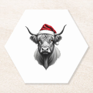 Posavasos De Papel Regalos de Navidad de Santa Bebé Mono Highland Cow