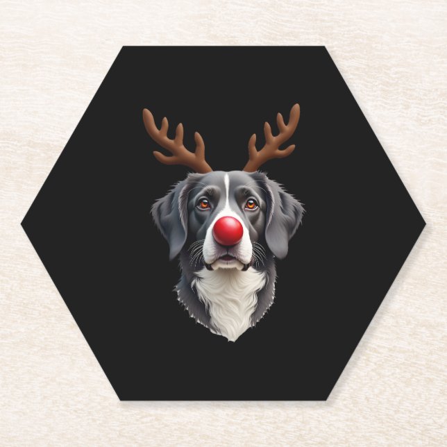 Posavasos De Papel Reindeer Great Dane Christmas Great Dane Dog Mom D (Anverso)