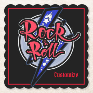 Posavasos De Papel Relámpago de roca y rollo