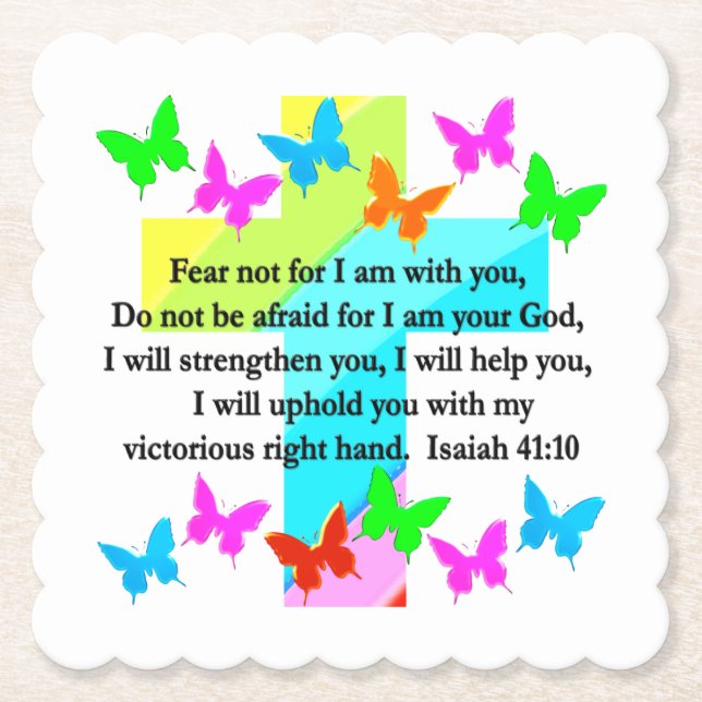 POSAVASOS DE PAPEL RELIGIOUS ISAIAH 41:10 SCRIPTURA VERSE (Anverso)