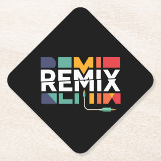 Posavasos De Papel Remix Audio | DJ Music Retro Geometric Graphic