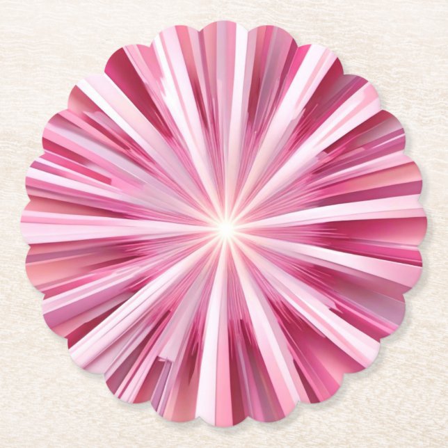 Posavasos De Papel Residuo de papel Starburst rosa de bonito (Anverso)