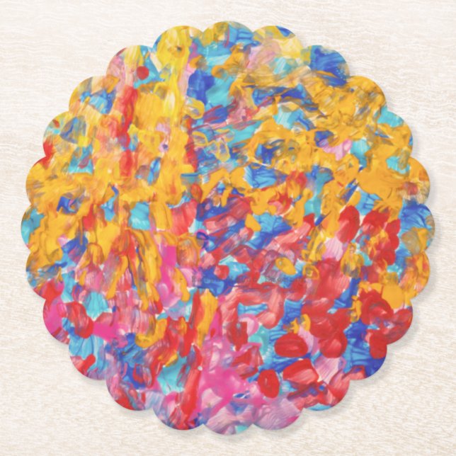 Posavasos De Papel Residuos de papel redondo en vieira (Anverso)