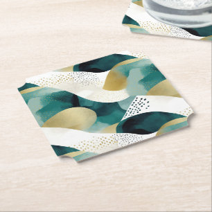Posavasos De Papel Resumen blanco verde de moda