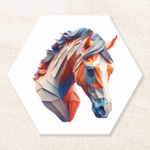 Posavasos De Papel Resumen de arte de caballo un giro colorido en la 