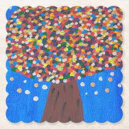Posavasos De Papel Resumen de la escayola de papel de árbol colorido