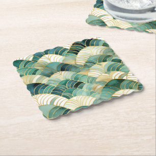 Posavasos De Papel Resumen de oro del Glam Verde