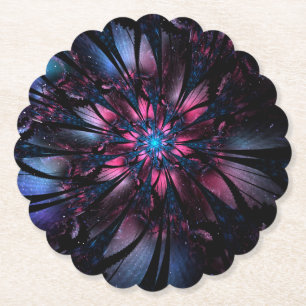 Posavasos De Papel Resumen del diseño de flor fractal.