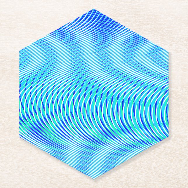 Posavasos De Papel Resumen moderno Agua verano Psicodelic Trippy (Anverso)