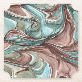 Posavasos De Papel Resumen Único Mauve Blue Green Swirls Coaster