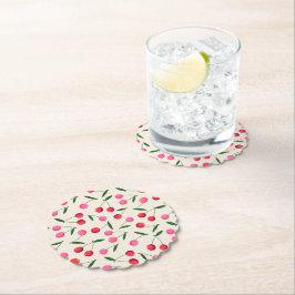 Posavasos De Papel Retro Berry Cherry Fiesta Papel