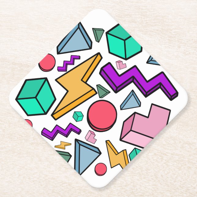 Posavasos De Papel Retro de cosecha estética de los años 80 (Anverso)