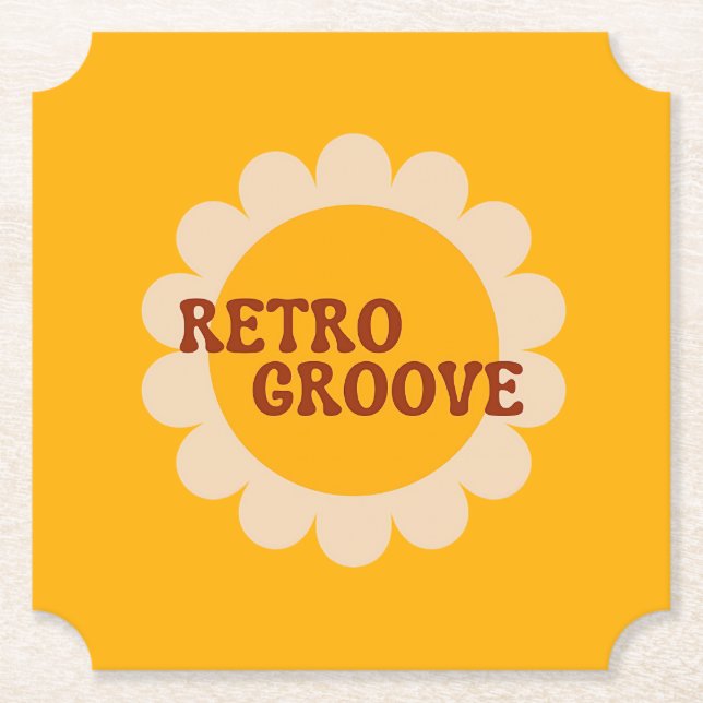 Posavasos de papel Retro Groove (Anverso)