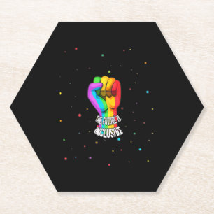 Posavasos De Papel Retro Vintage El Futuro Es Una Rig Gay LGBT Inclui