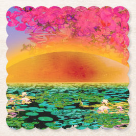 POSAVASOS DE PAPEL REZANDO MANTIS EN EL SOL