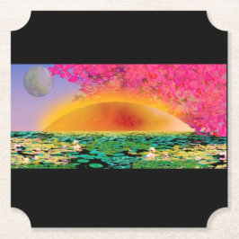 POSAVASOS DE PAPEL REZANDO MANTIS EN EL SOL