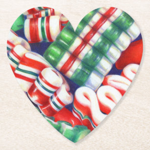 Posavasos De Papel RIBBON CANDY Heart Paper Coasters