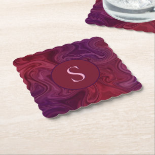 Posavasos De Papel Rico vino tinto púrpura flujo orgánico
