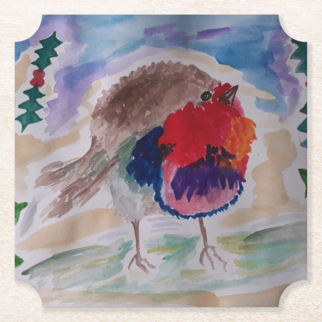 Posavasos De Papel Robin navidades (Anverso)