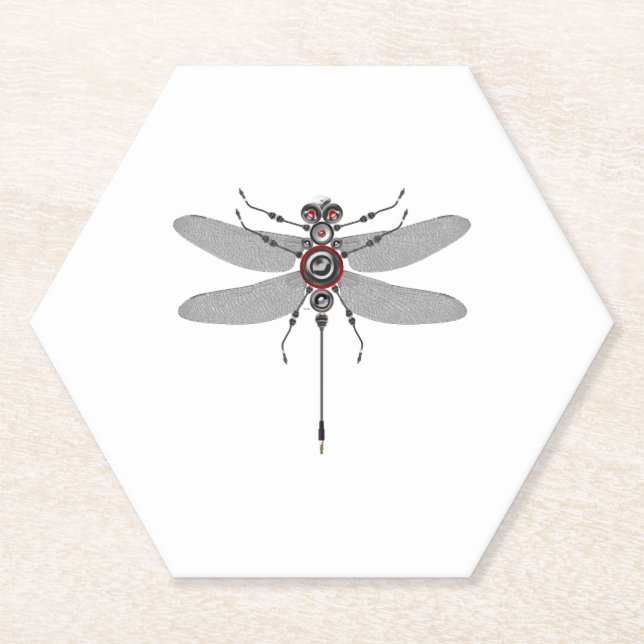 Posavasos De Papel Robot Insect Dragonfly Hifi Speaker System Electro (Anverso)