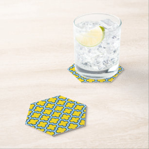 Posavasos De Papel Rojo azul amarillo y bebé, Entramado, Quatrefoil