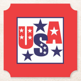 Posavasos De Papel Rojo, blanco y azul de EE.UU. con estrellas