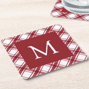 Posavasos de papel rojo y blanco