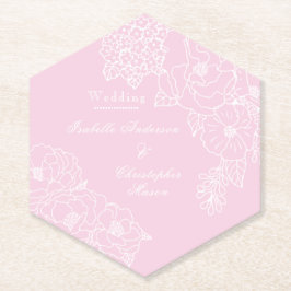 Posavasos De Papel Romantic Wedding Peonies Blush Pink