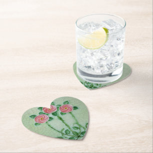 Posavasos De Papel Romántico Art Nouveau Crackle Glaze en forma de co