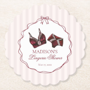 Posavasos De Papel Ropa Interior Roja Borgoña para Ducha de Lencería