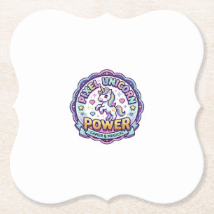 Posavasos De Papel Ropa lista para POD de poder de unicornio pixel de