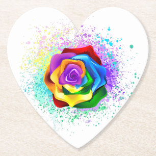 Posavasos De Papel Rosa arcoiris colorido