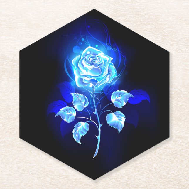 Posavasos De Papel Rosa Azul Ardiente (Anverso)