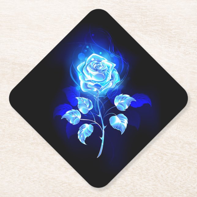 Posavasos De Papel Rosa Azul Ardiente (Anverso)