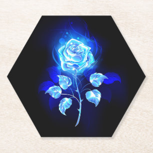 Posavasos De Papel Rosa azul en llamas