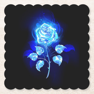 Posavasos De Papel Rosa azul en llamas