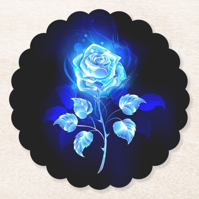 Posavasos De Papel Rosa azul en llamas (Anverso)