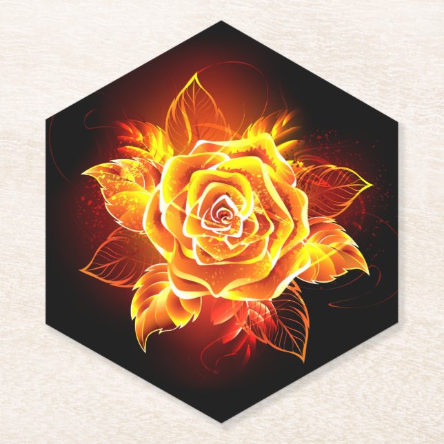 Posavasos De Papel Rosa de incendios en auge (Anverso)