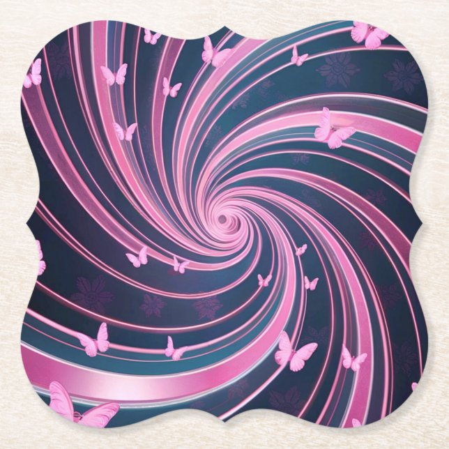 Posavasos De Papel Rosa de mantequilla (Anverso)