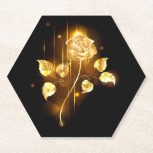 Posavasos De Papel Rosa dorada ( rosa de oro )