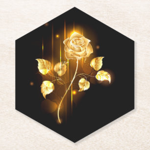 Posavasos De Papel Rosa dorada ( rosa de oro )
