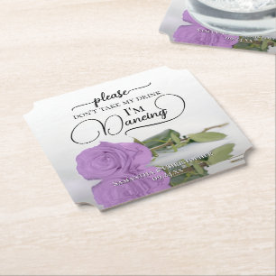 Posavasos De Papel Rosa Lilac Purple no tome mi Boda