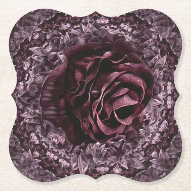 Posavasos De Papel Rosa Mandala (Anverso)