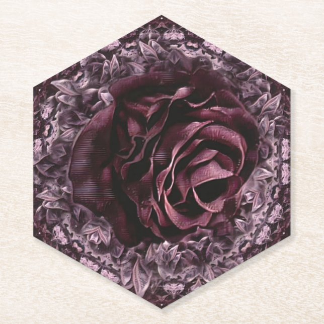 Posavasos De Papel Rosa Mandala (Anverso)