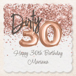 Posavasos De Papel Rosa Oro 30 Fiesta de cumpleaños